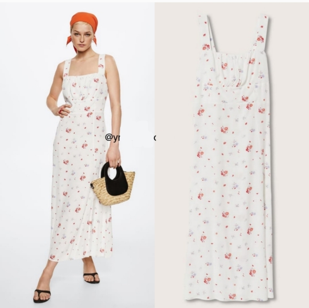MANGO Floral Midi Dress